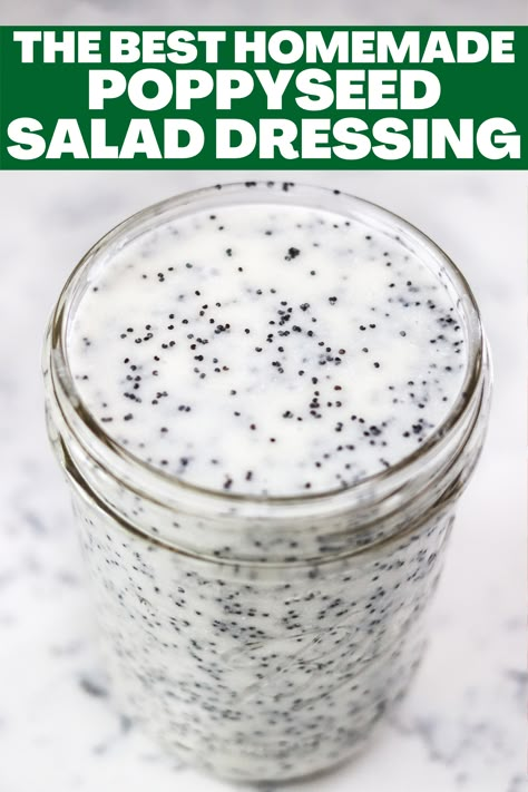 Homemade Jalapeno Ranch Dressing, Homemade Poppyseed Dressing, Poppy Seed Salad Dressing, Poppyseed Dressing Recipe, Sweet Salad Dressings, Poppyseed Salad Dressing, Poppy Seed Salad, Meat Marinades, Healthy Dressing Recipes