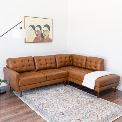 Modern Leather Sectional Sofas, Modern Leather Sectional, Leather Chaise Sectional, Brown Sectional, Mod Furniture, Genuine Leather Sofa, Comfortable Couch, Sectional With Ottoman, Affordable Modern Furniture