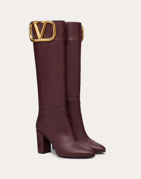 Long Boots For Women Winter, Valentino Boots, Valentino Heels, Burgundy Boots, Luxury Boots, Dr Shoes, Handbags Luxury, Luxury Crossbody, Girly Shoes