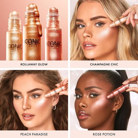 ICONIC LONDON Rollaway Glow | Liquid Highlighter for a Radiant Glow, Cruelty-Free, Vegan Makeup Amazon Affiliate Glow Bottle, Peach Paradise, Highlighter Stick, Makeup Icons, Makeup News, Hydrating Mist, Iconic London, Hot Makeup, Top Makeup Products