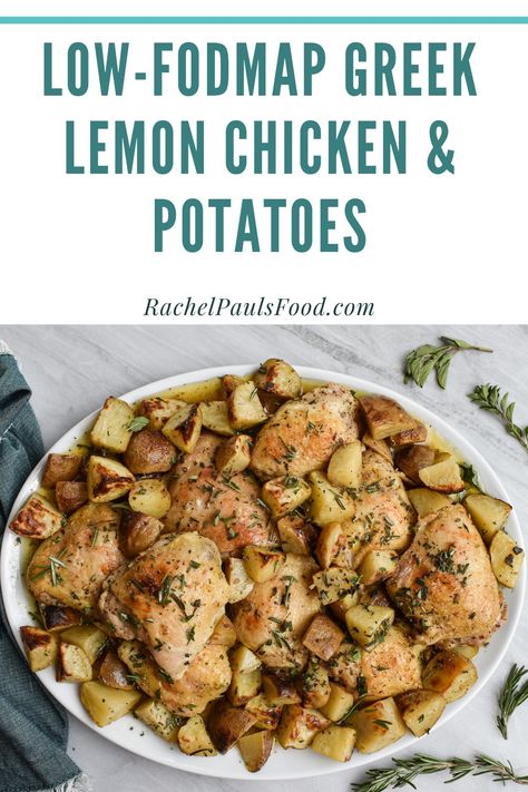 Low Fodmap Crockpot Chicken, Low Fodmap Chicken Crockpot Recipes, Low Fodmap Baked Chicken, Low Residue Recipes, Low Fodmap Chicken Salad, Greek Lemon Chicken And Potatoes, Low Fodmap Chicken Recipes, Fodmap Chicken Recipes, Lemon Chicken And Potatoes