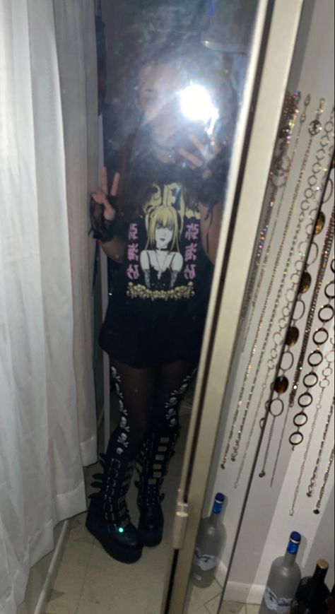 #deathnote #demoniashoes #skulls #tights #mirrorselfies Skull Tights Outfit, Demonia Outfit, Skull Tights, Demonia Shoes, Tights Outfit, Tights, Fashion Inspo, Mirror Selfie