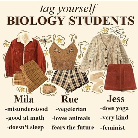 Biology Major Aesthetic Outfits, Biology Outfit, Study Moodboard, Journal Clothes, Academia Aesthetic Outfit, Hogwarts Outfits, Mood Clothes, Clothing Aesthetic, Teacher Outfit