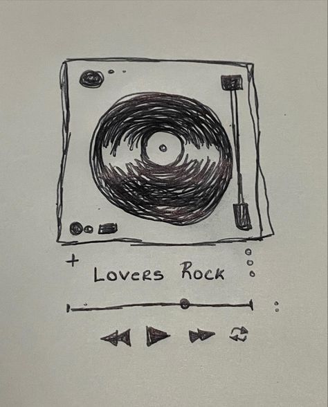 Drawing Ideas Rock N Roll, Lovers Rock Drawing, Playlist Doodle, Drawing Playlist, Record Player Drawing, Converse Doodles, Songs Drawing, Cd Drawing, Record Drawing