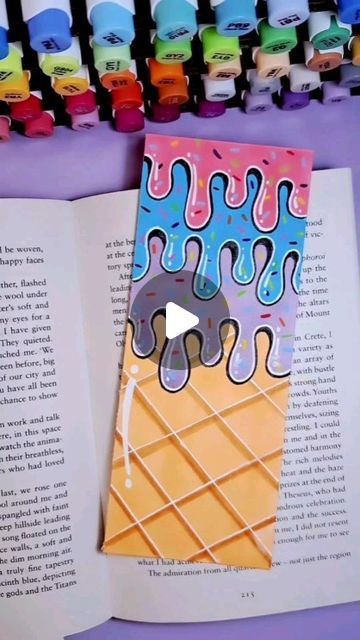 Eline 🇳🇱 on Instagram: "Bookmark drawing!
.
.
.
#bookmark #art #artideas #drawing #icecream #tekenen #diy #doodling #doodleart #artjournal #creative #artideas #drawingideas" Bookmark Drawing, Drawing Bookmark, Bookmark Art, Doodle Art, Art Journal, Ice Cream, Drawings, On Instagram, Instagram