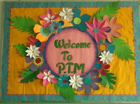 Decoration School Board Decoration Creative Borders, Welcome To Ptm Board Decoration, Welcome To Ptm, Soft Board Decoration Ideas For School, School Board Decoration Creative, Ptm Board Decoration Ideas School, Chart Paper Decoration Ideas, Soft Board Decoration, Diy Crafts For School