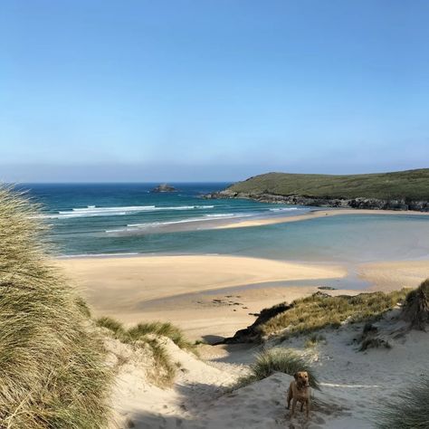 Crantock beach Newquay from up in the dunes Crantock Beach, Beauty In Nature, The Dunes, Ocean Art, Find Beauty, In Nature, Water, Quick Saves, Beauty