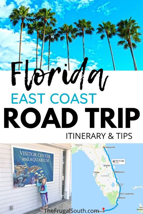 Road Trip East Coast, Florida Road Trip, Florida Keys Road Trip, Road Trip Tips, Florida Travel Destinations, Beach Road Trip, Florida East Coast, Florida Travel Guide, Florida Adventures