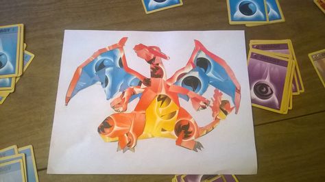 Who ever said energy cards were worthless??? - Imgur Pokemon Card Crafts, Pokémon Crafts, Old Pokemon Cards, Pokemon Card Art, Pokemon Crafts, Pokemon Room, Pokemon Diy, Game Decor, Pixel Art Pokemon