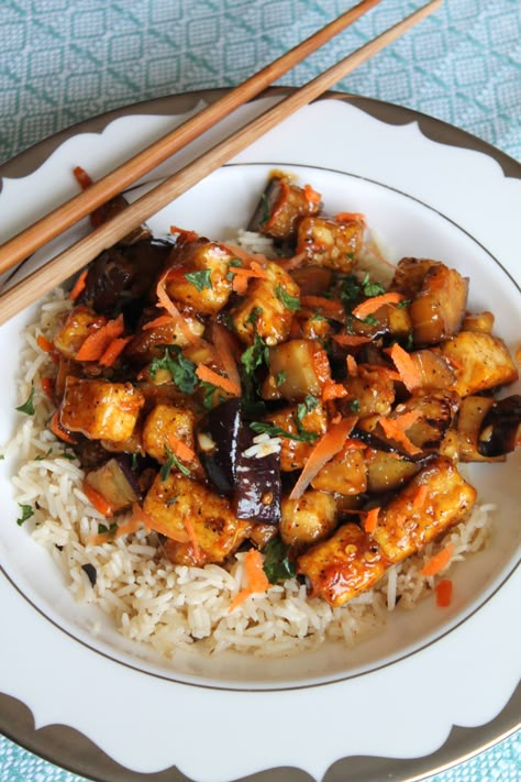 Eggplant Tofu Recipe, Eggplant Tofu, Resep Vegan, Garlic Sauce Recipe, Chinese Vegetables, Rice Recipes For Dinner, Tofu Stir Fry, Eggplant Dishes, Tofu Dishes