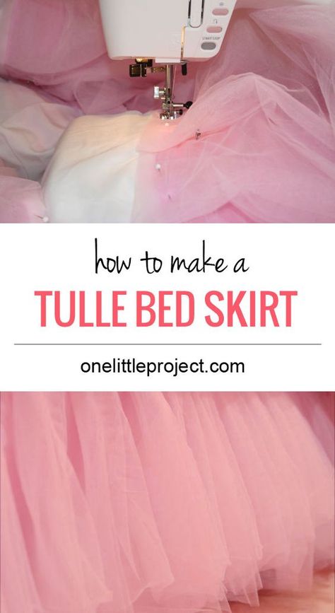 How to make a tulle bedskirt tutorial.  Step by step instructions for a DIY tulle bed skirt. Bedskirt Diy, Bedskirt Tutorial, Tulle Bedskirt, Perlengkapan Bayi Diy, Do It Yourself Decoration, Diy Tulle, Girl Cribs, Diy Bebe