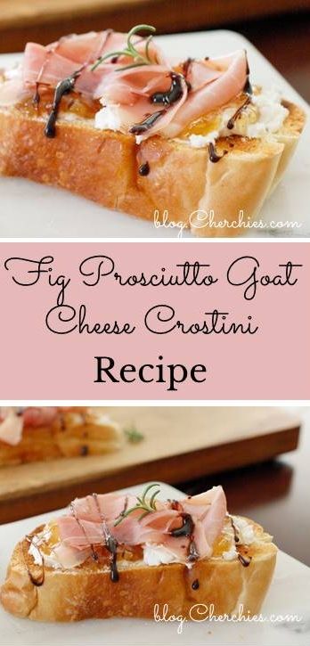 Prosciutto Goat Cheese, Fig Prosciutto, Fig Preserves, Crostini Recipe, Cheese Crostini, Goat Cheese Crostini, Gluten Free Puff Pastry, Crostini Recipes, Goat Cheese Recipes