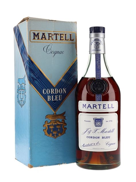 Martell Cordon Bleu Cognac - Bot.1960s - 40% - 70cl : The Whisky Exchange Glass Packaging, Cognac, Vodka Bottle, 1960s, Bubbles