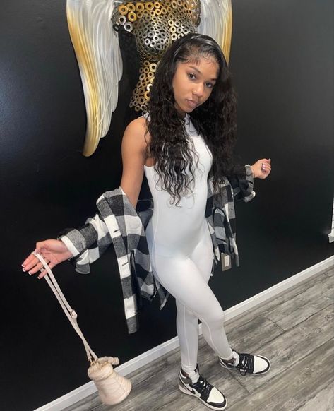 Grey Bodysuit Outfit, White Bodysuit Outfit, Jumpsuit Outfit Black, Cute Couple Outfits, Easy Outfit, Shein Outfits, Body Suit Outfits, Crop Top Outfits, Cute Swag Outfits