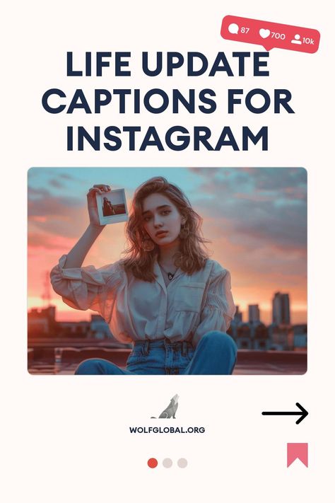 A young woman holds a Polaroid photo against a sunset city backdrop, Instagram-themed graphic.
A motivational checklist with positive affirmations and emojis, and a call-to-action button.
Woman with laptop, social media like and comment icons, advertisement for Instagram engagement pod. Proof Of Life Captions Insta, Life Update Captions For Instagram, Life Update Quotes, Life Update Captions, Creative Captions, Life Captions, Captions For Instagram Posts, Caption Instagram, Proof Of Life