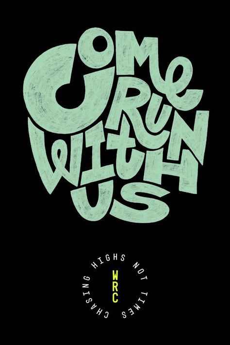 Advert for We Run Crew that says Come Run With Us Typography Shirt Design, Sports Tshirt Designs, Free T Shirt Design, Design Jersey, Typography Shirts, Tshirt Printing Design, Trendy Shirt Designs, Tshirt Design Inspiration, Shirt Design Inspiration