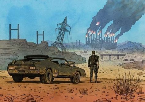 Mad Max Drawing, Mad Max Concept Art, Mad Max Cars, Apocalyptic Car, Apocalypse Landscape, Apocalypse World, The Road Warriors, Apocalypse Aesthetic, Apocalypse Art