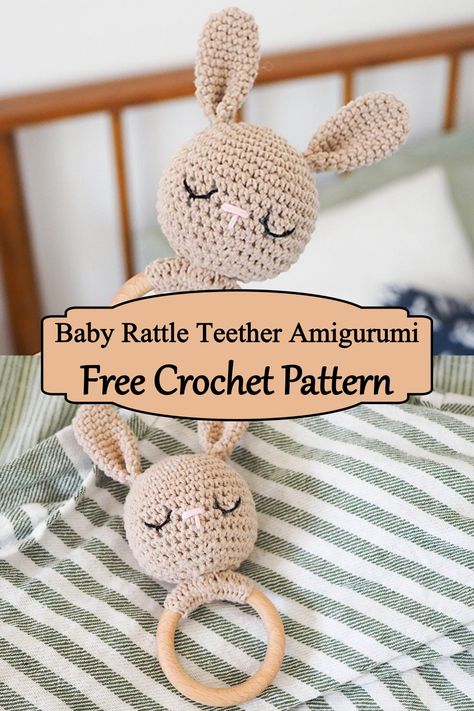 Baby Rattle Teether Amigurumi Crochet For Dummies, Teether Pattern, One Is Fun, Crochet Baby Rattle, Fluffy Bunnies, Knitting Quilt, Crochet Baby Projects, Crochet Rattle, Make Some Noise