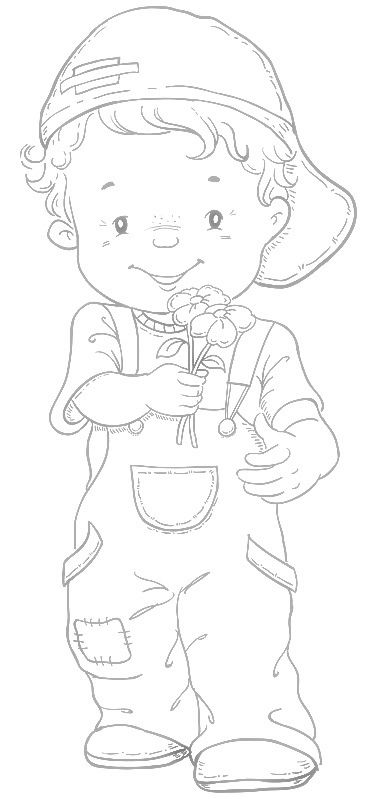 ~~pinned from site directly~~ . . . GOES TO THE IMAGE DIRECTLY, NOT SURE WHERE IT'S FROM.  BOY WITH FLOWERS Magnolia Stamps, Meaningful Drawings, Pola Sulam, Digi Stamp, Christmas Coloring, Digi Stamps, Sewing Toys, Printable Christmas, Kids Art