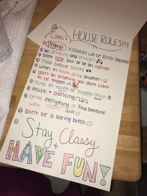 party house rules 🤪 House Party Alcohol Aesthetic, Prom House Party, House Party Aesthetic Ideas Birthday, 19th Birthday House Party Ideas, Alcohol Party Games, 18th House Party Ideas, Kick Back Party Ideas, 18th House Party, Rager Party Ideas