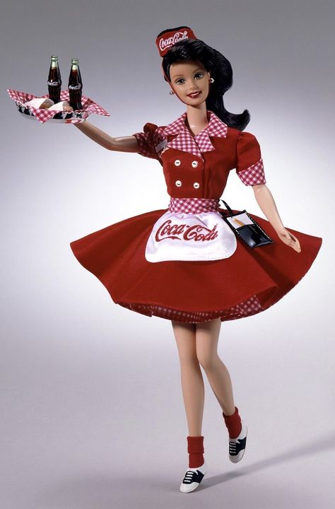 Diner Waitress, Vintage Coke, Coke Cola, Im A Barbie Girl, Barbie Style, Pepsi Cola, Barbie Toys, Barbie Vintage, Beautiful Barbie Dolls