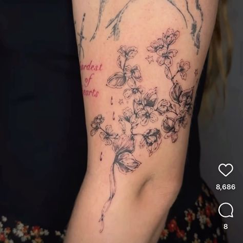 Jasmine Tattoo, Winter Jasmine, Branch Tattoo, Devil Tattoo, Matching Tattoo, Design Tattoo, Tattoos Ideas, Tattoo Inspo, Inspirational Tattoos