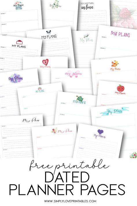 Simply Love Printables Free Dated Planner Pages Pin Image Editable Planner Templates Free, A5 Free Planner Printables, How To Print A5 Planner Pages, Free Planner Printables, A5 Planner Printables Free, Mom Planner Printables Free, Business Daily Planner, Classic Size Happy Planner Free Printables, Study Planner Printable Free