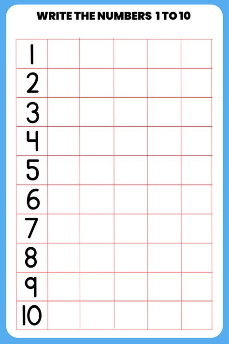 Numbers Worksheets For Kids 1-10 1 To 10 Tracing Worksheet, 1 To 100 Numbers Worksheet, Write Numbers 1-10 Worksheets, Trace Numbers 1-10, Number 1-10 Worksheets Preschool, Writing Numbers 1-10 Kindergarten, Numbers Worksheets For Kids, Numbers Handwriting, Writing Practice For Kids