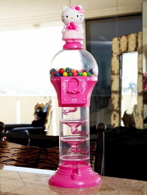 Hello Kitty gumball machine! Hello Kitty Gumball Machine, Bubble Gum Machine Craft, Life Necessities, Bubblegum Machine, Hello Kitty Kitchen, Bubble Gum Machine, Gumball Machines, Disney Princess Toys, Apple Watch Wristbands