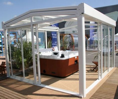 Awesome Hot Tub Enclosures Ideas that Inspiring at 2023 - Women's Travel Hot Tub Sunroom, Tub Enclosures Ideas, Tub Cover Ideas, Hot Tub Cover Ideas, Hot Tub Enclosure Ideas, Hot Tub Enclosure, Hot Tub Shelters, Deck Enclosures, Enclosure Ideas