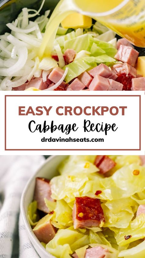 Cauliflower Rice Pilaf, Air Fryer Tilapia, Crockpot Cabbage, Sausage Crockpot Recipes, Crockpot Cabbage Recipes, Ham And Cabbage Soup, Ham And Cabbage, Low Carb Slow Cooker Recipes, Crockpot Slow Cooker