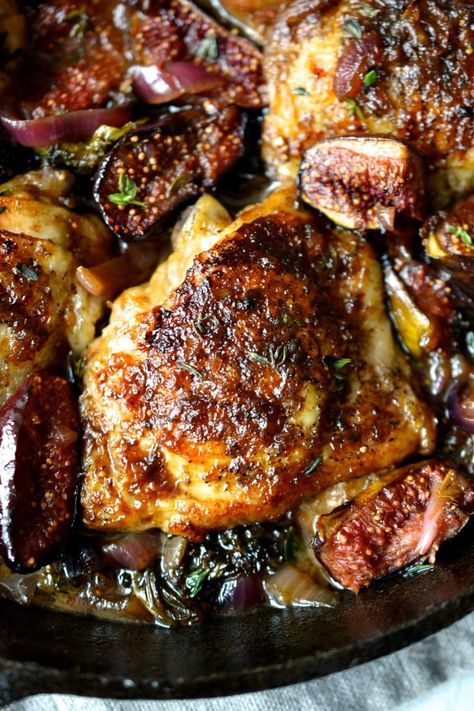 Figs Recipe, Roasted Figs, Recipes With Chicken, Fig Recipes, Balsamic Chicken, Paleo Whole 30, Chicken Dishes Recipes, Poultry Recipes, Turkey Recipes