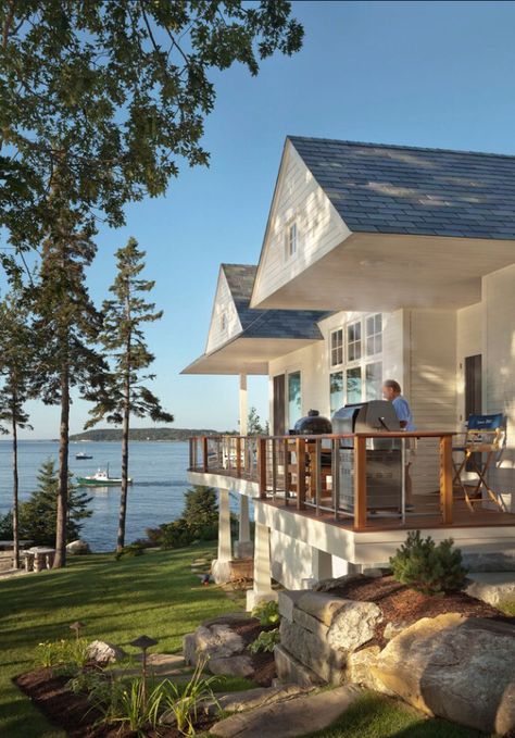 Lake house, wrap around porch Dream Life House, Dream Beach Houses, Contemporary Exterior, Inspire Me Home Decor, Wrap Around Porch, Dream House Interior, Ideas Pictures, Coastal Cottage, Dream House Exterior