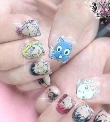 Anime Inspired Nails, Daisy Nail Art, Bright Nail Art, Kawaii Nail Art, Anime Nails, Happy Nails, Daisy Nails, Inspired Nails, Kawaii Nails