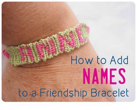 How to Make Friendship Bracelets With Names, Letters, and Numbers Bracelets With Names, Friendship Bracelets With Names, Embroidery Floss Bracelets, Floss Bracelets, How To Make Letters, Braided Friendship Bracelets, Making Friendship Bracelets, Friendship Bracelets Easy, String Bracelet Patterns