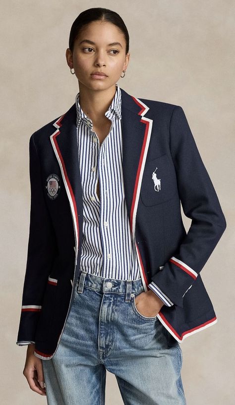 Yuppie Fashion, Preppy Wardrobe, Ralph Lauren Blazer, Paralympic Games, Polo Women, Blazer Women, Olympic Team, Ralph Lauren Women, Team Usa