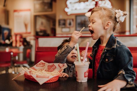 Diner Photoshoot  Jenny Mundy Photography IG @jennymundyphoto Wedding and Lifestyle Photographer  Best Friend Photoshoot  #target #partycity #love #bestfriends #valentinesday #diner #freddys Bestie Valentines Day Photoshoot, Diner Photoshoot, Photoshoot Valentines, Valentines Day Photoshoot, Valentines Photoshoot, Kids Restaurants, Food Photoshoot, Restaurant Photography, Restaurant Photos