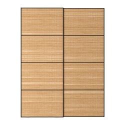 FJELLHAMAR pair of sliding doors, dark bamboo Japanese Wardrobe, Japanese Sliding Doors, Oxford House, Pax Closet, Sliding Door Window Treatments, Door Window Treatments, Japanese Bedroom, Wardrobe Systems, Wardrobe Door Designs