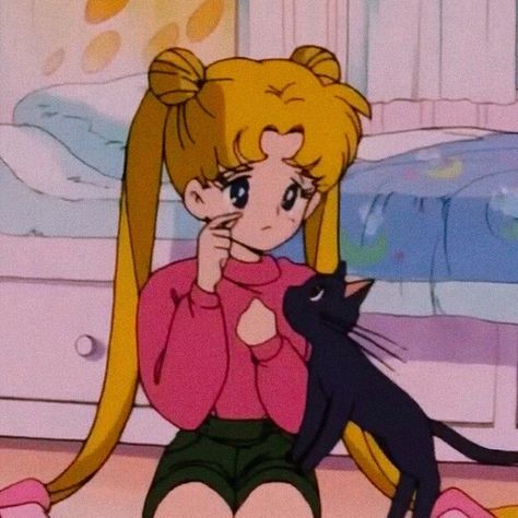 Usagi Luna, Usagi Sailor Moon, 90 Anime, Sailor Moon Usagi, Sailor Moon Aesthetic, Moon Aesthetic, Usagi Tsukino, Sailor Moon Art, Anime Cat