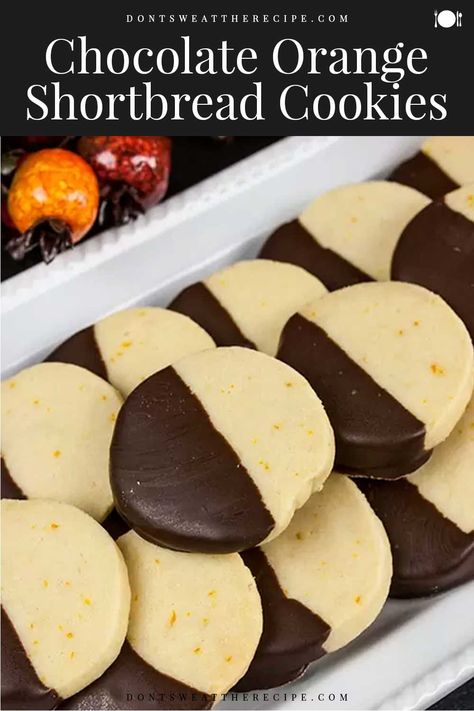 Chocolate Orange Shortbread, Orange Shortbread Cookies, Shortbread Christmas, Orange Shortbread, Chocolate Orange Cookies, Cookies Shortbread, Chocolate Dipped Cookies, Chocolate Shortbread Cookies, Christmas Shortbread