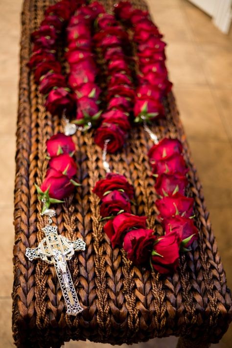 The Original Fresh Rosary Fifty three fresh roses, bound together in prayer, make a perfect memorial ABOUT “THE ORIGINAL FRESH ROSARY” We specialize in beautiful and distinctive Rosaries made entirely of fresh flowers. Instantly recognizable for the prayer it represents, our “Fresh Rosary” is a welcome and comforting sight to loved ones gathered for a… Make A Rosary, Flower Rosary, Hail Mary Prayer, Casket Flowers, Rosary Jewelry, Catholic Decor, Holy Rosary, Event Floral Design, Rosary Catholic