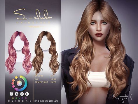 The Sims Resource - Long wavy female hairstyle(Krystal) Sims Cc Hair, Sims 4 Hairstyles, 4 Hairstyles, Sims 4 Cc Download, Mod Hair, Pelo Sims, Sims 4 Cc Folder, Play Sims, Sims 4 Gameplay