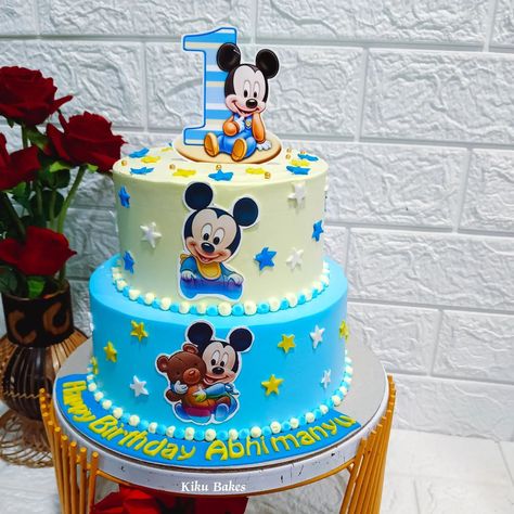 Baked with love 💕 Eggless Redvelvet cake . . . . . . #redvelvetcake #egglessredvelvetcake #homemadecake #birthdaycke #kikubakes #kulkunda #twotierbirthdaycake #mickeymousethemecake #mickeymousecake Baby Birthday Cake Design, 2 Kg Cake Design, Boys Theme Cake, 1st Birthday Boy Cake Ideas, 1 Birthday Cake Boy, Baby Boy Cake Design, Birthday Boy Cake Ideas, Cake Designs Birthday For Boys, 1st Birthday Cake Boy Simple