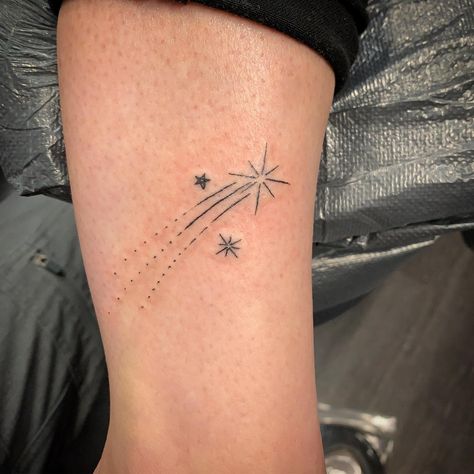 Shooting Star Tattoo Designs, Star Tattoo On Shoulder, Star Tattoo Meaning, Shooting Star Tattoo, Galaxy Tattoo, Star Tattoo Designs, Semicolon Tattoo, Tattoo For Son, Star Tattoo