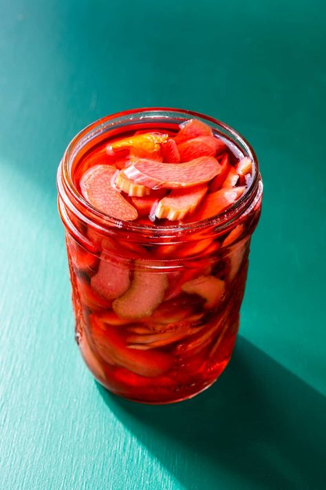 Round Out Your Cheese Plate with This Easy Pickled Rhubarb | Cook's Country Rhubarb Vinegar, Pickled Rhubarb, Cooks Country Recipes, Strawberry Rhubarb Crisp, Rhubarb Crisp, Rhubarb Cake, America's Test Kitchen Recipes, Rhubarb Recipes, Kitchen Recipe