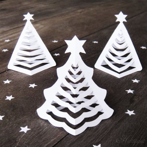 3D Paper Origami Christmas Trees 3d Xmas Tree, 3d Christmas Tree Template, Christmas Paper Folding, Paper Trees Christmas, Christmas Crafts With Paper, Kirigami Christmas, Diy Paper Christmas Decorations, 3d Paper Tree, Paper Xmas Tree