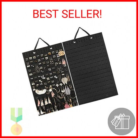 Hanging Earrings Organizer, Earring Holder & 20 Hooks, Holds Up To 300 Pairs, Compact Design, Soft Material, Earring Hanger Earring Display Hanging Organizer for Women Girls -1 Pack - 【 Upgraded Extra Large Storage Capacity】: (Jewelry Not Included) Resovo Earring Organizer Dimensions:22.5*13.6 inch, the earring organizer is designed with 150 Felt Pieces for 300 pair of stud/pierced earrings, 600 earring holes(4 holes per one Felt piece for 2 pairs earring) in total for all kinds of earrings, It is perfect for your jewelry collections. - 【Unique & Generous Grace Design 】: The unique and customized construction of the earring organizer & handmade tailoring is easy and convenient to storage all your earrings, hang and pick up. It‘s perfect for organizing all kinds of earrings, Stud & Ball Ear