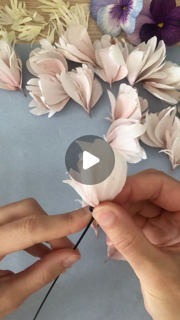 Wafer Paper Peony Template, How To Make Peony Flowers, Paper Flower Peony, Peony Flower Template, Peony Crepe Paper Flower Tutorial, Peony Paper Flower Template, How To Make Flowers, Peony Template, Paper Peony Template