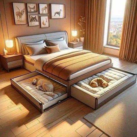 Built In Dog Bed, Dog Bedroom, Desain Pantry, Halo 2, Dekorasi Kamar Tidur, Apartment Inspiration, Cool Beds, Dog Beds, Home Room Design