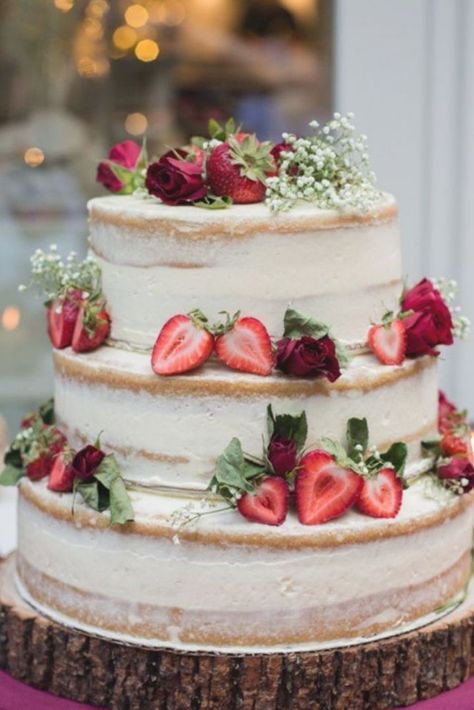 Naked Vanilla and Strawberry Shortcake Wedding Cake • by Celebrated   - Hochzeit - #cake #Celebrated #Hochzeit #Naked #Shortcake #strawberry #Vanilla #wedding Shortcake Wedding Cake, Strawberry Shortcake Wedding Cake, Strawberry Shortcake Wedding, Strawberry Wedding, Strawberry Wedding Cakes, Coverage Swimwear, Cakes Simple, Wedding Strawberries, Savory Cakes